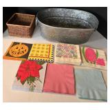 15.5" x 10.5" Metal Container, Square Wicker