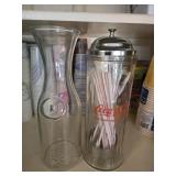 Coca-Cola Glass Straw Dispenser