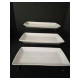 3-Tier Serving Stand w/12" Rectangular White