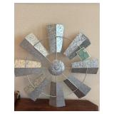 (2) NWT Galvanized Metal Windmill Wall Decor