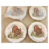 (4) NEW 11" Ceramic Turkey Plates