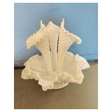 Fenton Hobnail Milk Glass Epergne Large