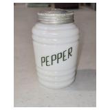 1930s-1940s Atlas "Beehive" Milk Glass Pepper