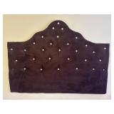 65"x47" Dark Velvet Scalloped Upholstered
