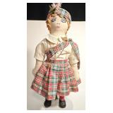Mid Century Handmade Scottish Lass Doll 14'