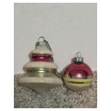 (2) 1950s Shiny Brite Glass Christmas Ornaments