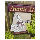 Auntie M's Restaurant Large Wooden Sign 42x56'