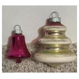 (2) 1950s Shiny Brite Glass Christmas Ornaments