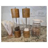Anxhor Hocking Glass Jar, Manual Salt & Pepper
