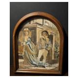 French Silk Satin Stitch Embroidery Piece with a