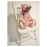 Articulated Pink Teddy Bear on Wooden Mini