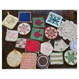 Old Handmade Potholders & Doilies