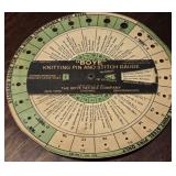 1933-1934 Boye Knitting Pin and Stitch Gauge, a