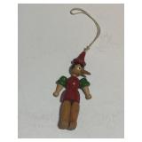 VTG Hand Painted Wooden Pinocchio Christmas