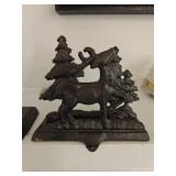Cast Iron Reindeer Stocking Holder