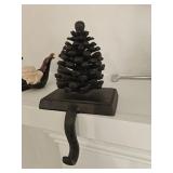 Cast Iron Pinecone Stocking Holder