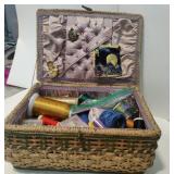 Vtg Woven Basket made in Japan filled with