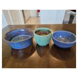 (2) Ceramic Bowls & (1) Planting Pot