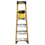 DEWALT fiberglass step ladder featuring a 300