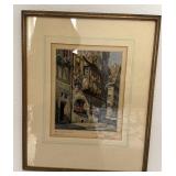 Vintage Watercolor Print of House In Nuremberg