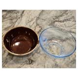 Pyrex Bowl & USA Pottery Bowl