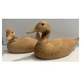(2) Hand Carved Wooden Duck Decoys