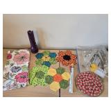 Pretty Dish Towel, Handmade Trivets, Candy