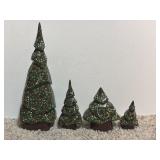 (4) Hand Painted Wooden Nesting Christmas Tree