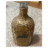 VTG Wicker Wrapped Glass Bottle w/Blackberry