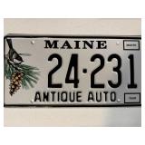 Authentic VTG Maine 'Antique Auto' License Plate