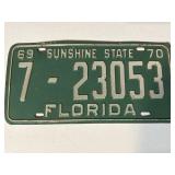 1969/1970 Florida 'Sunshine State' License Plate