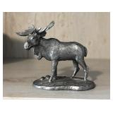 Small Pewter Moose Statue