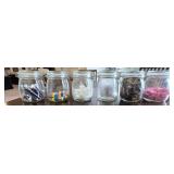 (6) Glass Cannisters w/Contents