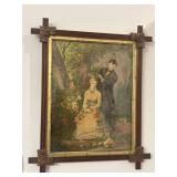 15.5ï¿½ x19.5' VTG Framed Painting The Lovers (Les