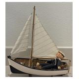 17'ï¿½19.5' VTG Handcrafted Wooden Model Sailboat