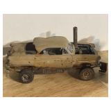 Custom Post Apocalyptic Scale model car, closely