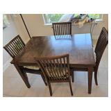 36'ï¿½52'ï¿½31' Solid Wood Table w/(4) Padded Chairs