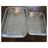 (2) Stainless Roasting Pans w/Handles & Racks