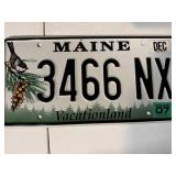 2007 Authentic Maine Passenger Car License Plate