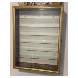 1972 Wall Mounted Display Case w/Glass Shelves