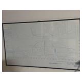 34ï¿½x20' Framed Technical Frawing or Schematic of