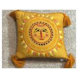 Throw Pillow w/Traditional Embroidered Celestial