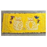 Handmade Quilted Runner w/Whimsical White Cat