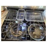 All Pyrex: 9x13 Casserole Dish, (2) Pie Plates,