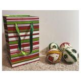 (4) 2.5' Handmade Ornaments w/ Gift Bag