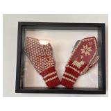 15'x12' Framed Vintage Knitted Mittens
