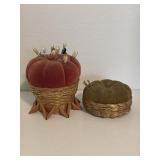 (2) Antique Pincushions w/ Pins