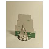VTG Metal Sailboat Bookened