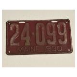 Authentic 1930 Maine License plate (number 24