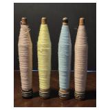 (4) Antique Industrial Wooden Textile Bobbins